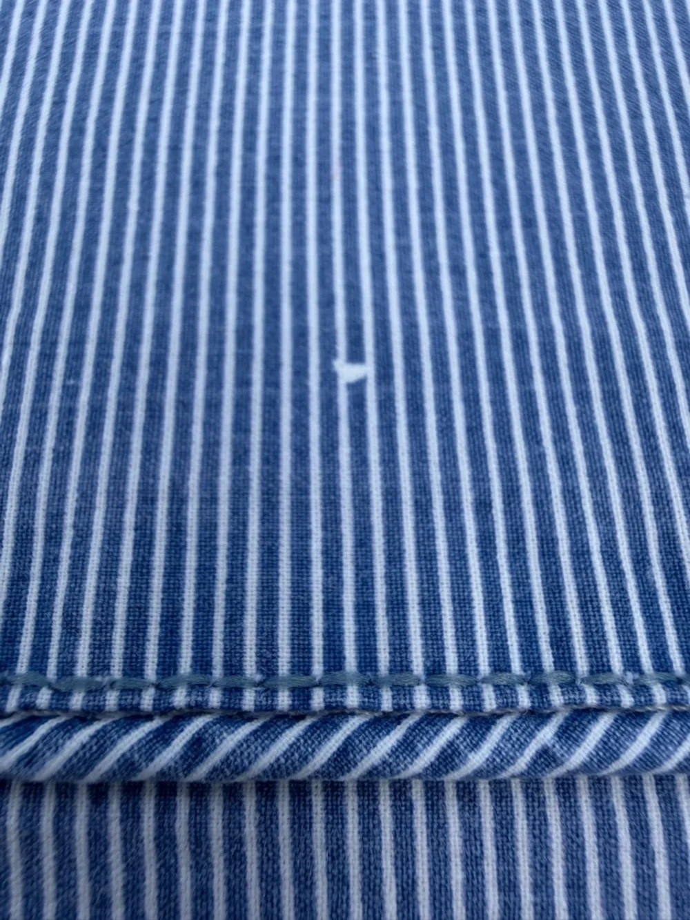 Vintage Lauren Ralph Lauren Cape May Narrow Blue Stripe Queen Flat Sheet USA GUC